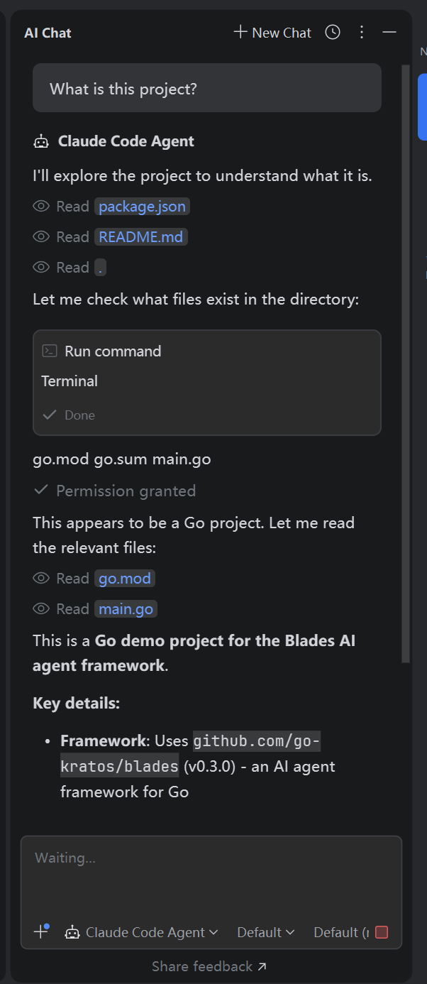 Claude Code Agent 响应示例
